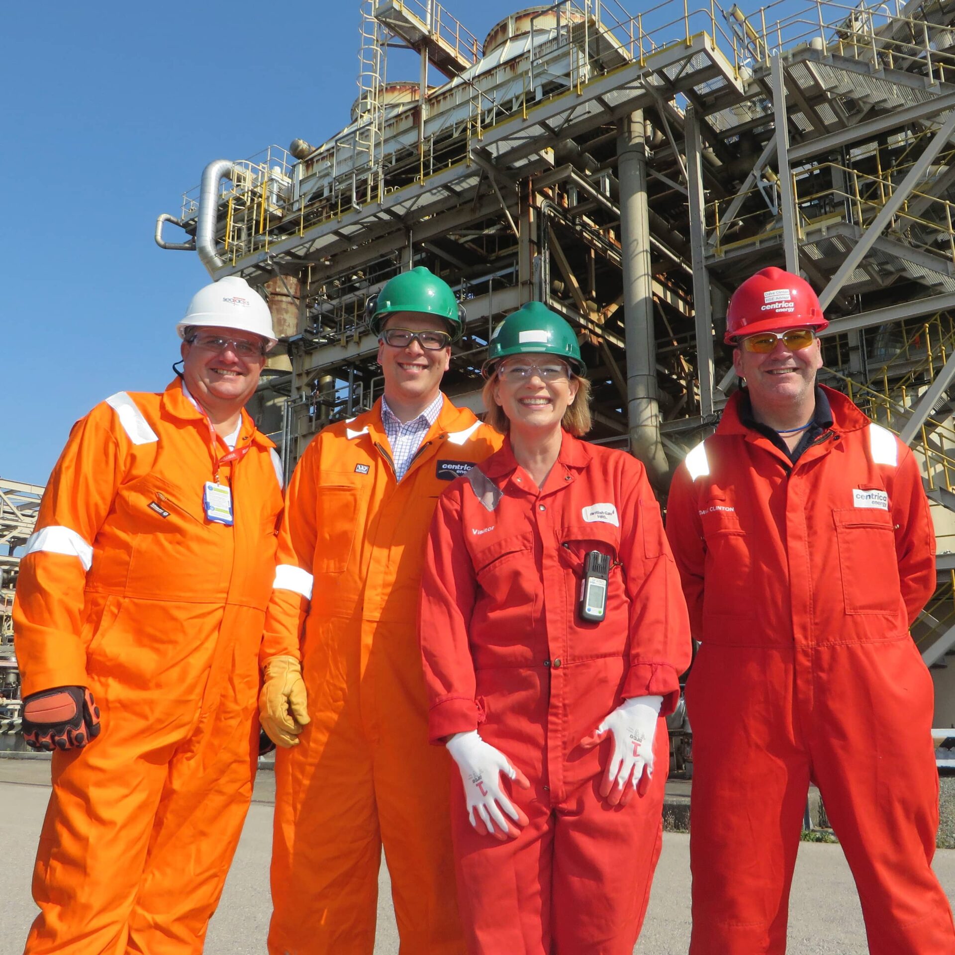 Diana with members of the Centrica/Spirit Energy team at Morecambe Hub.